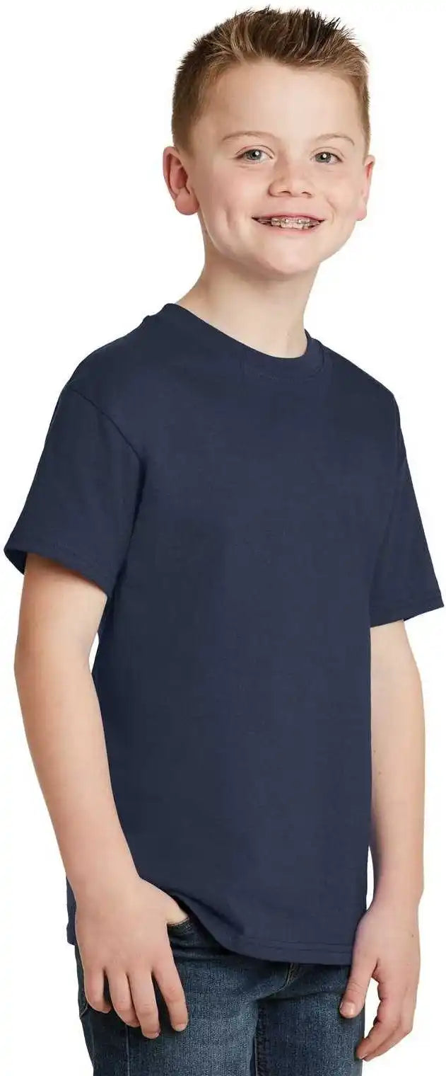 Hanes 5450 Youth Tagless 100% Cotton t Shirt Navy