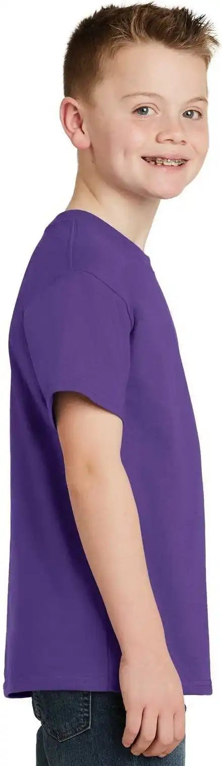 Hanes 5450 Youth Tagless 100% Cotton t Shirt Purple