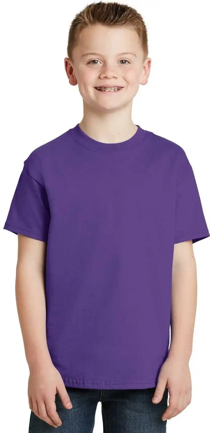 Hanes 5450 Youth Tagless 100% Cotton t Shirt Purple