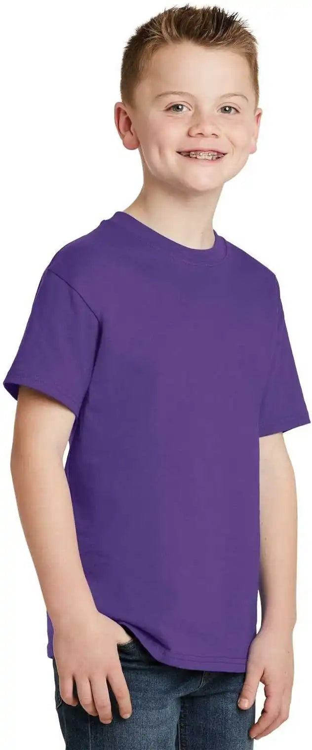 Hanes 5450 Youth Tagless 100% Cotton t Shirt Purple
