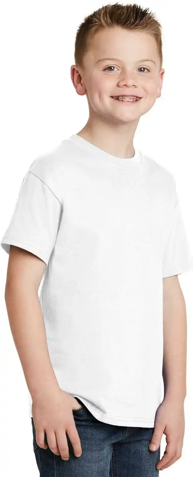 Hanes 5450 Youth Tagless 100% Cotton t Shirt White