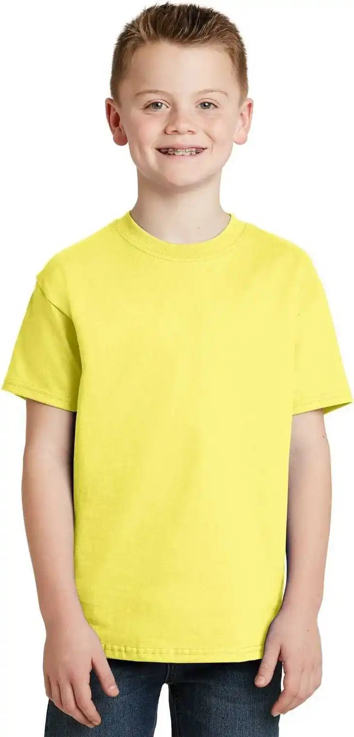 Hanes 5450 Youth Tagless 100% Cotton T-shirt - Yellow