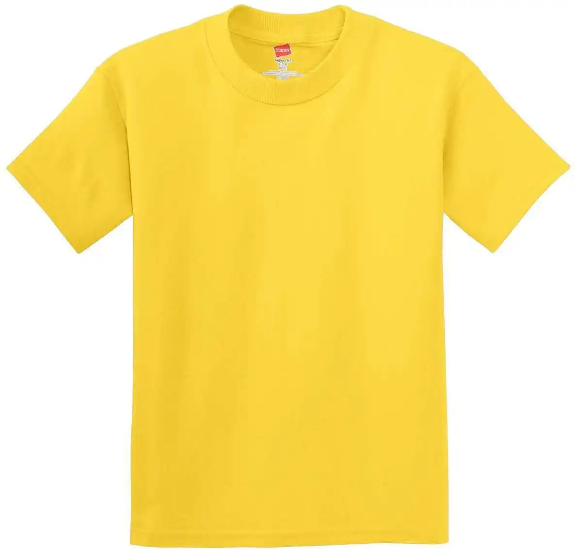 Hanes 5450 Youth Tagless 100% Cotton t Shirt Yellow
