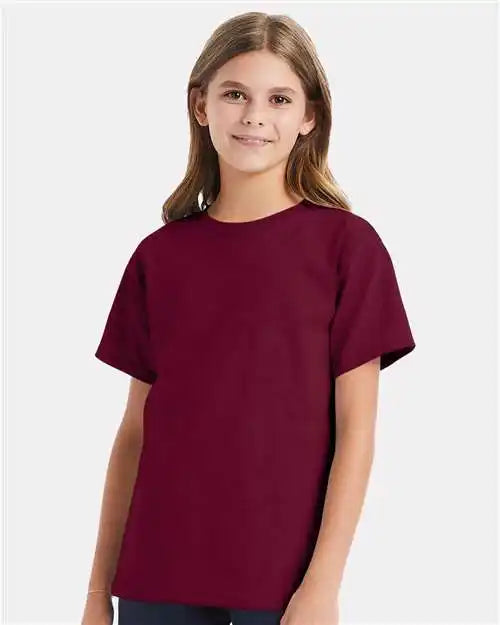Hanes 5480 Essential-t Youth T-shirt - Athletic Cardinal