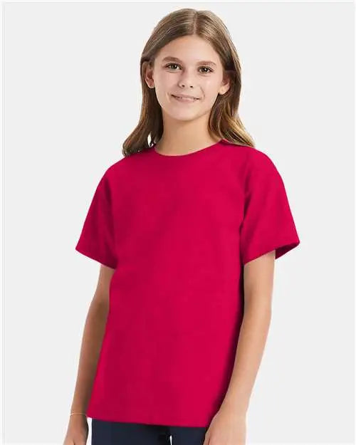 Hanes 5480 Essential-t Youth T-shirt - Athletic Crimson