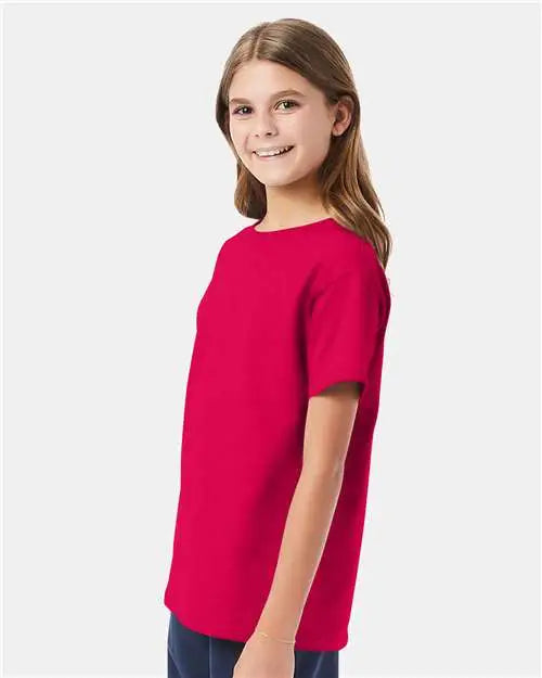 Hanes 5480 Essential-t Youth T-shirt - Athletic Crimson