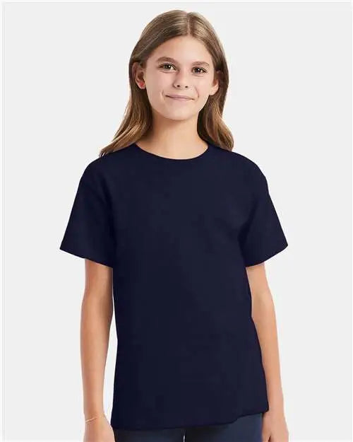 Hanes 5480 Essential-t Youth T-shirt - Athletic Navy