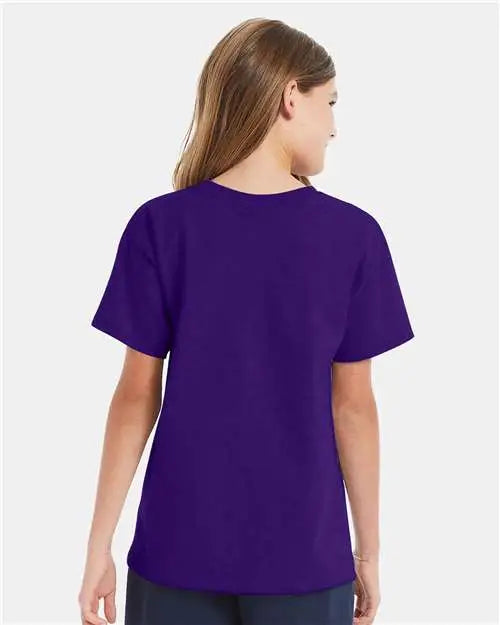 Hanes 5480 Essential-t Youth T-shirt - Athletic Purple