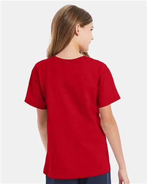 Hanes 5480 Essential-t Youth T-shirt - Athletic Red