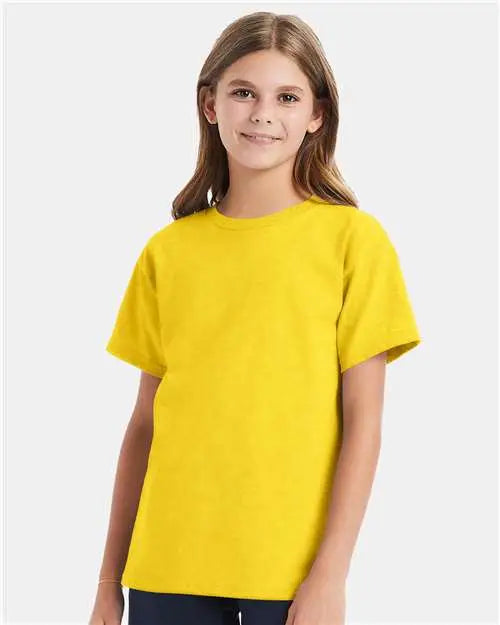 Hanes 5480 Essential-t Youth T-shirt - Athletic Yellow