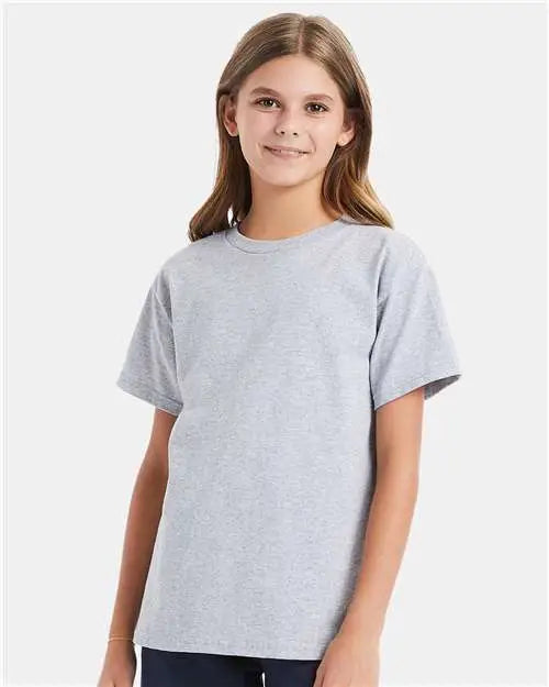 Hanes 5480 Essential-t Youth T-shirt - Light Steel