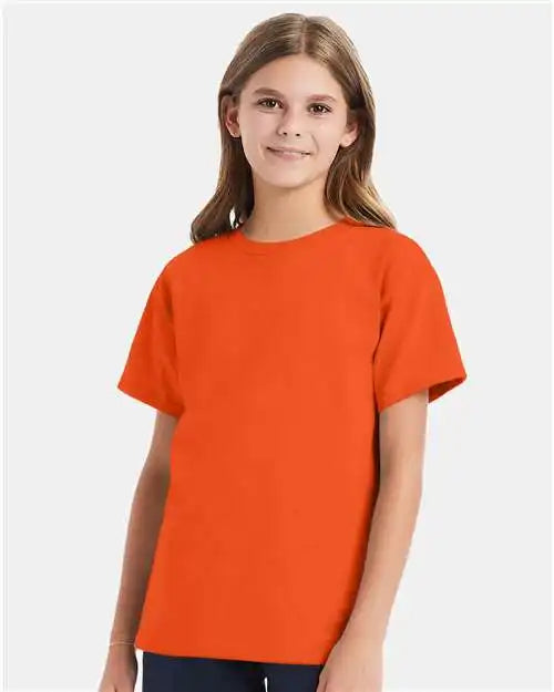 Hanes 5480 Essential-t Youth T-shirt - Orange - Xs