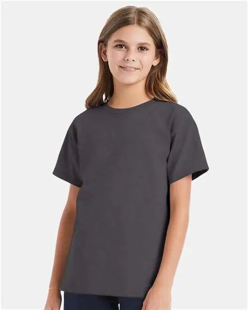 Hanes 5480 Essential-t Youth T-shirt - Smoke Grey