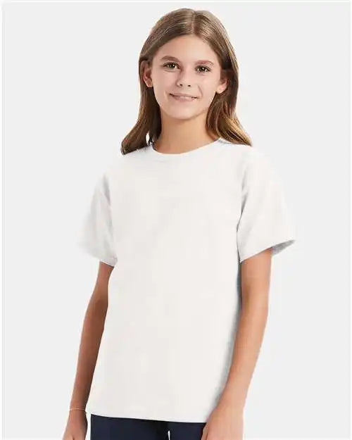 Hanes 5480 Essential-t Youth T-shirt - White
