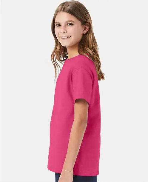 Hanes 5480 Essential-t Youth T-shirt - Wow Pink