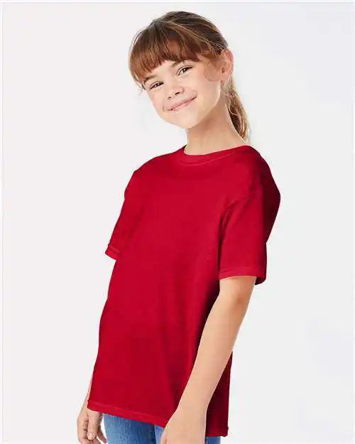 Hanes 5480 Essential-t Youth T-shirt - Athletic Crimson