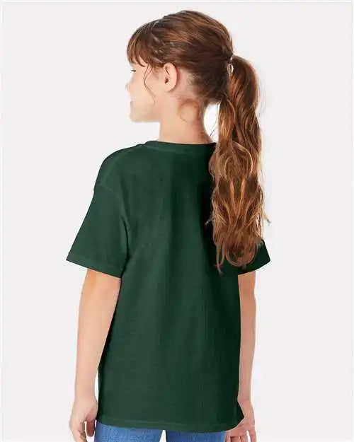 Hanes 5480 Essential t Youth Shirt Athletic Dark Green