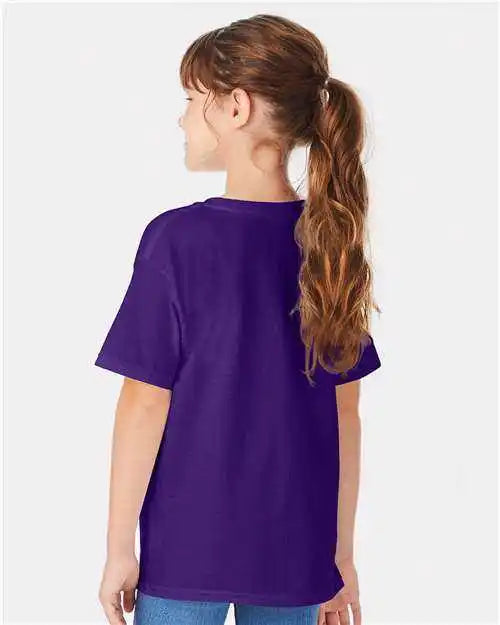 Hanes 5480 Essential t Youth Shirt Athletic Purple