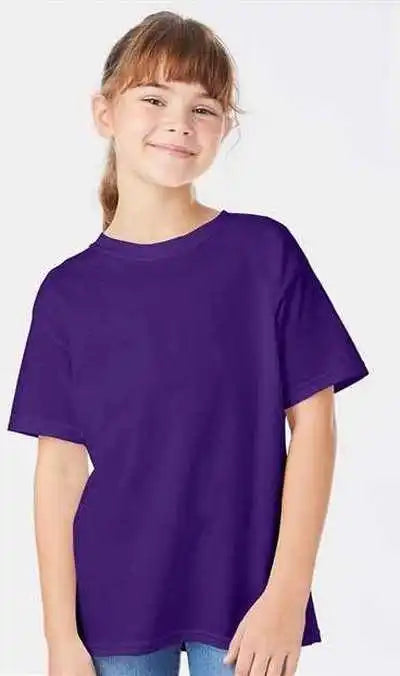 Hanes 5480 Essential t Youth Shirt Athletic Purple