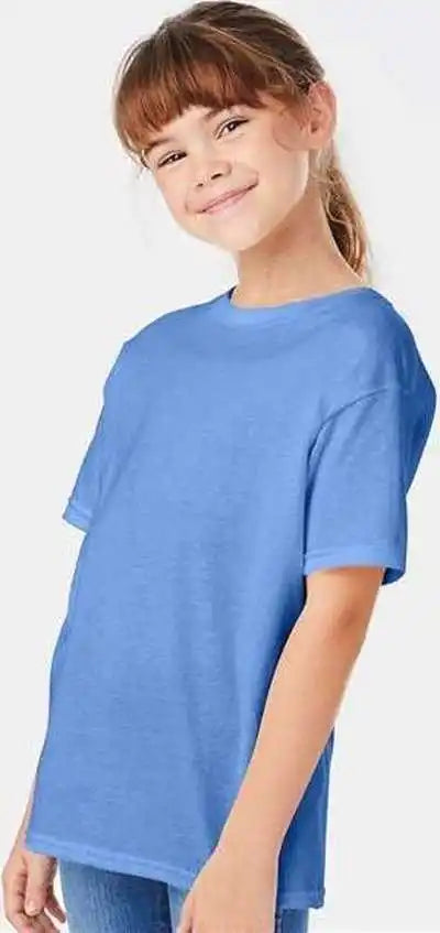 Hanes 5480 Essential t Youth Shirt Carolina Blue
