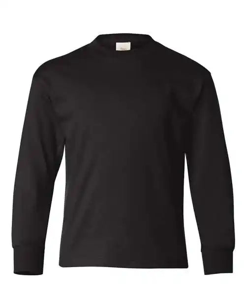 Hanes 5546 Authentic Youth Long Sleeve T-shirt - Black