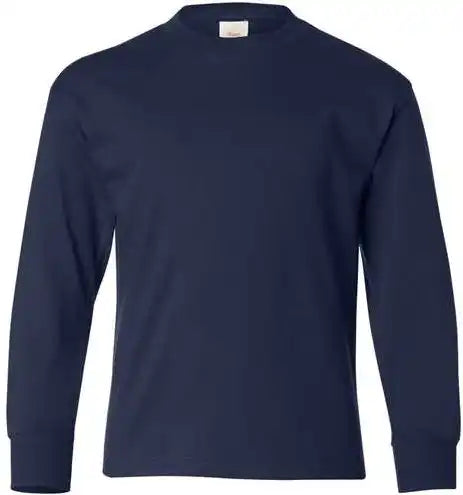 Hanes 5546 Authentic Youth Long Sleeve T-shirt - Navy