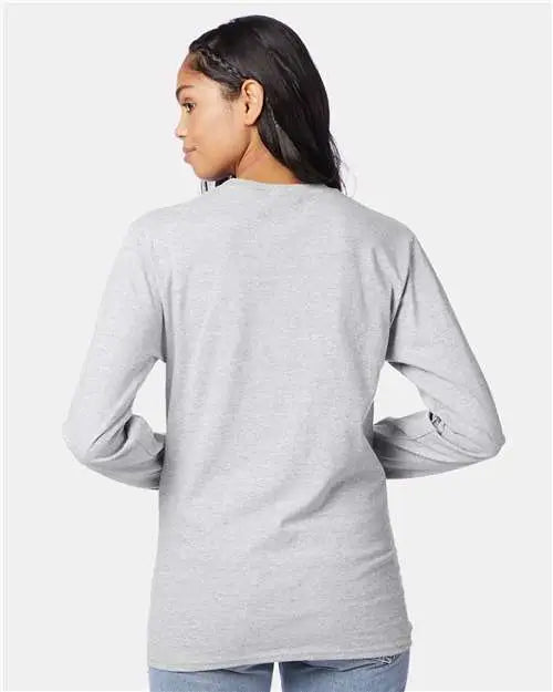 Hanes 5586 Authentic Long Sleeve T-shirt - Ash