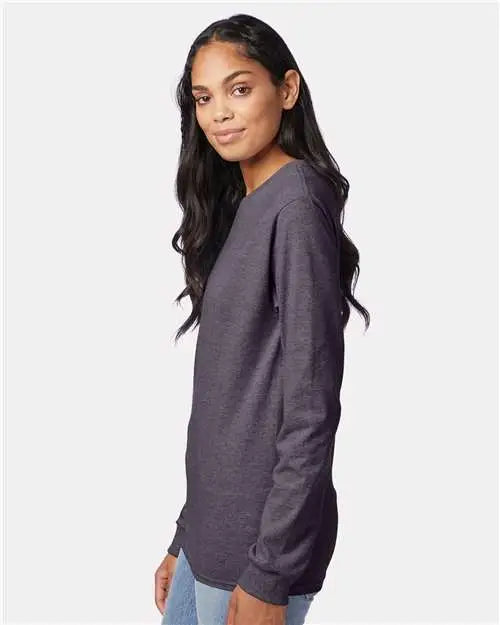 Hanes 5586 Authentic Long Sleeve T-shirt - Charcoal Heather