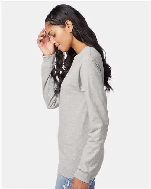 Hanes 5586 Authentic Long Sleeve T-shirt - Light Steel