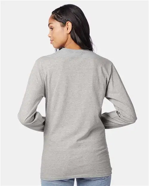 Hanes 5586 Authentic Long Sleeve T-shirt - Light Steel