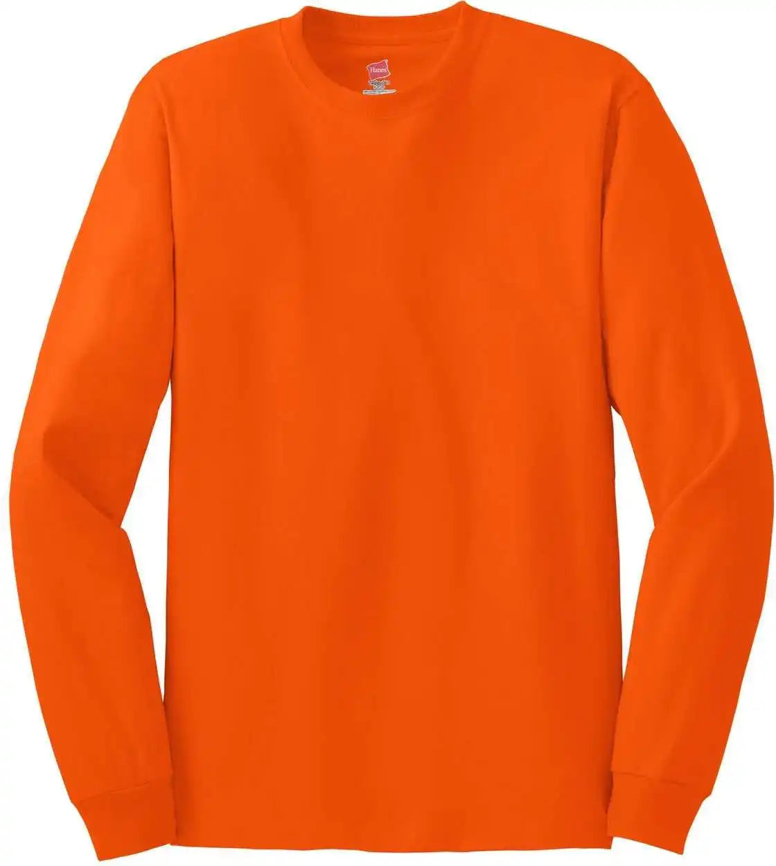 Hanes 5586 Tagless 100% Cotton Long Sleeve T-shirt - Orange