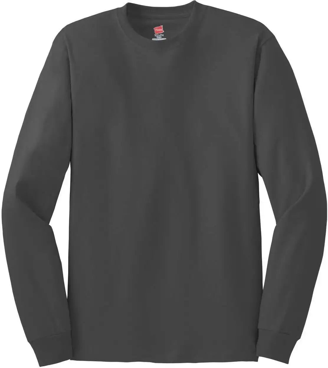 Hanes 5586 Tagless 100% Cotton Long Sleeve t Shirt Smoke Gray