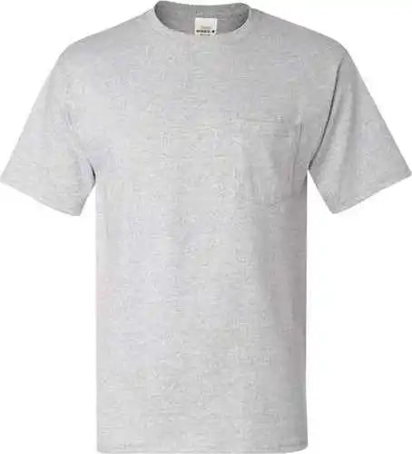 Hanes 5590 Authentic Pocket t Shirt Ash
