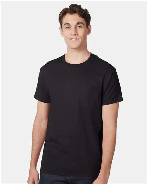 Hanes 5590 Authentic Pocket T-shirt - Black