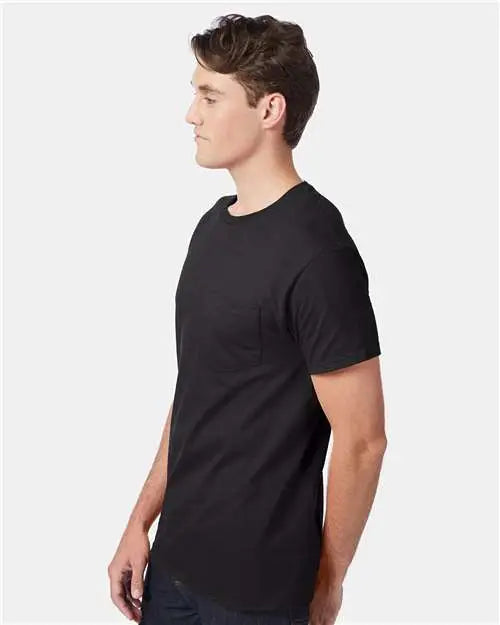Hanes 5590 Authentic Pocket T-shirt - Black