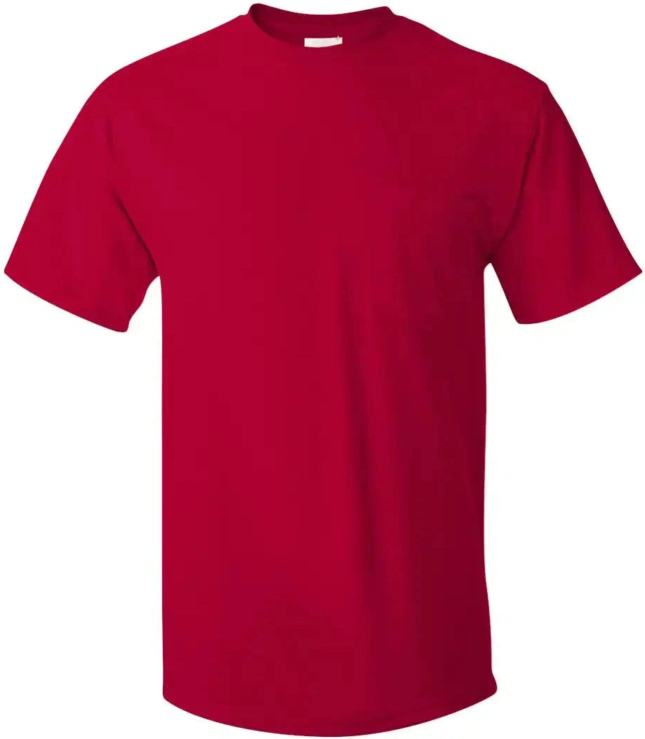 Hanes 5590 Authentic Pocket T-shirt - Deep Red - s