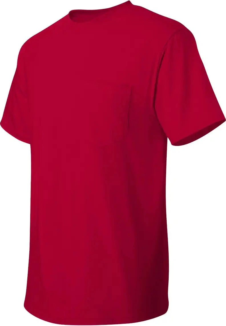 Hanes 5590 Authentic Pocket T-shirt - Deep Red - s