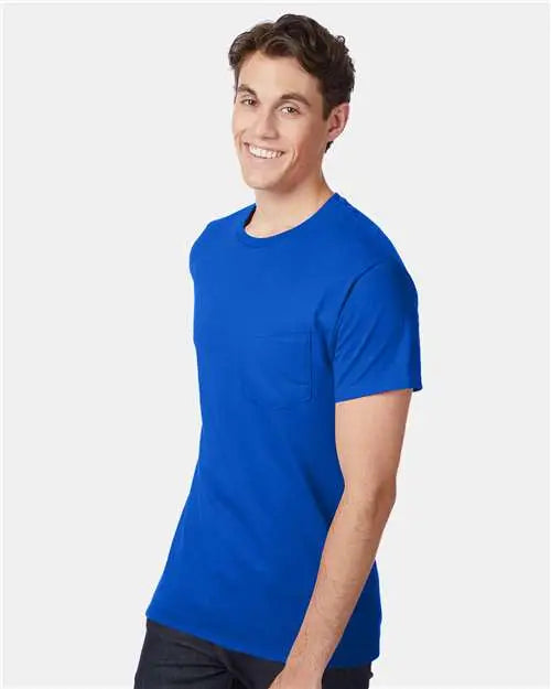 Hanes 5590 Authentic Pocket T-shirt - Deep Royal