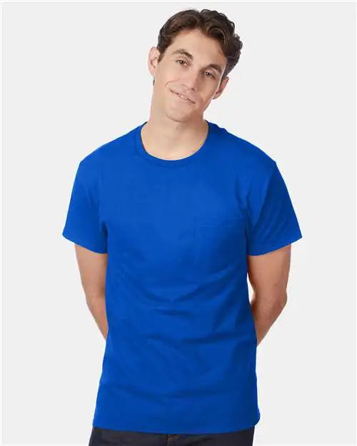 Hanes 5590 Authentic Pocket T-shirt - Deep Royal