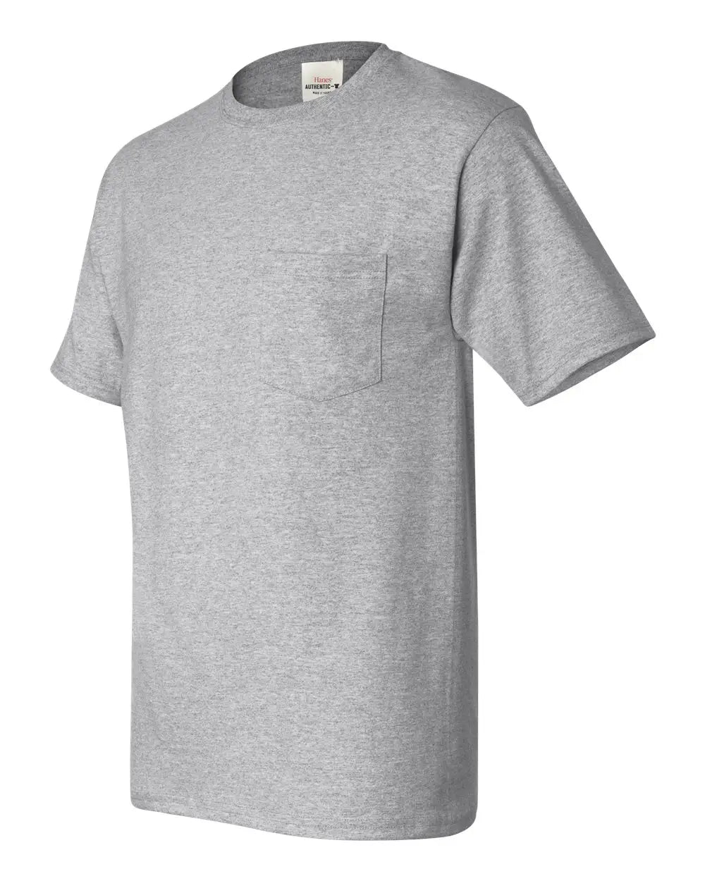 Hanes 5590 Authentic Pocket T-shirt - Light Steel - Gray / s
