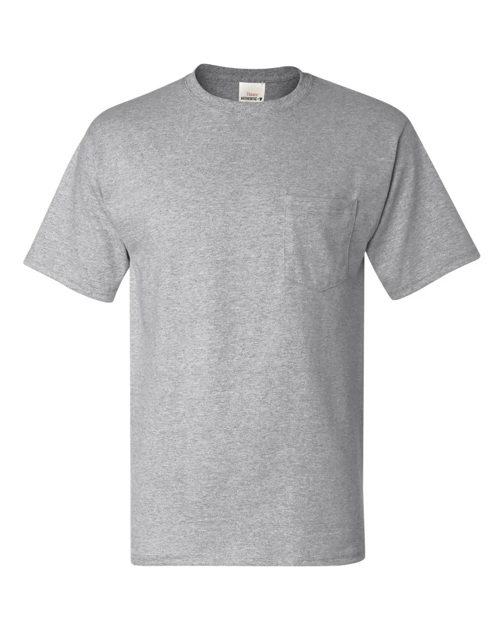 Hanes 5590 Authentic Pocket T-shirt - Light Steel - Gray / s