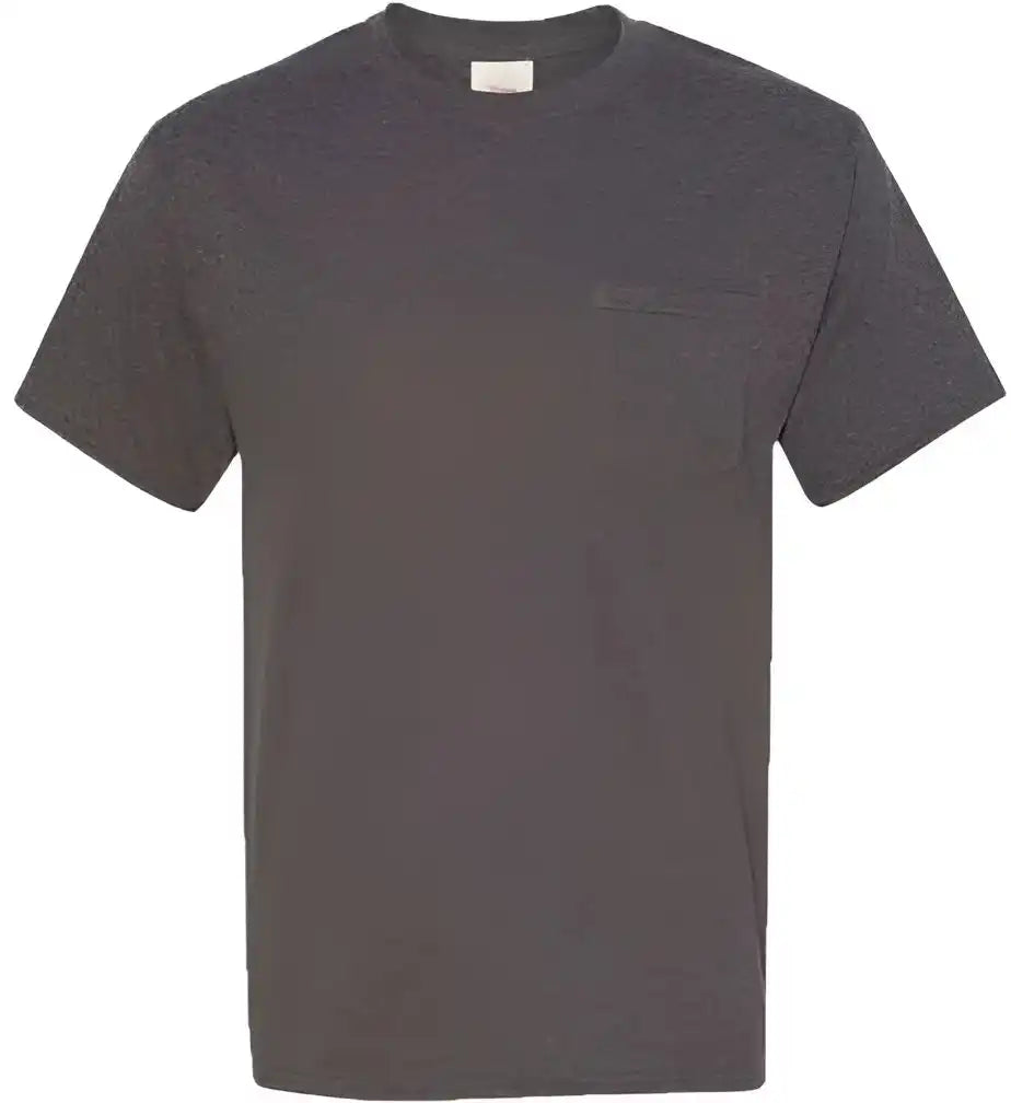 Hanes 5590 Authentic Short Sleeve Pocket t Shirt Charcoal Heather