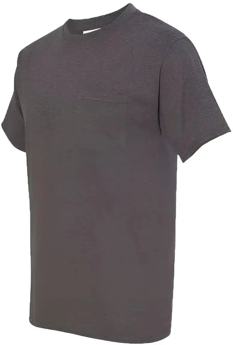 Hanes 5590 Authentic Short Sleeve Pocket t Shirt Charcoal Heather