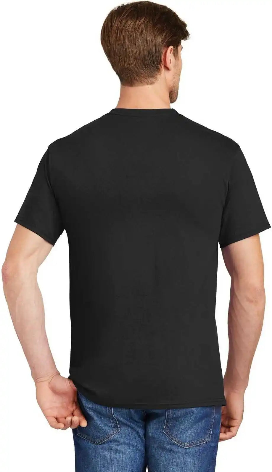 Hanes 5590 Tagless 100% Cotton t Shirt with Pocket Black