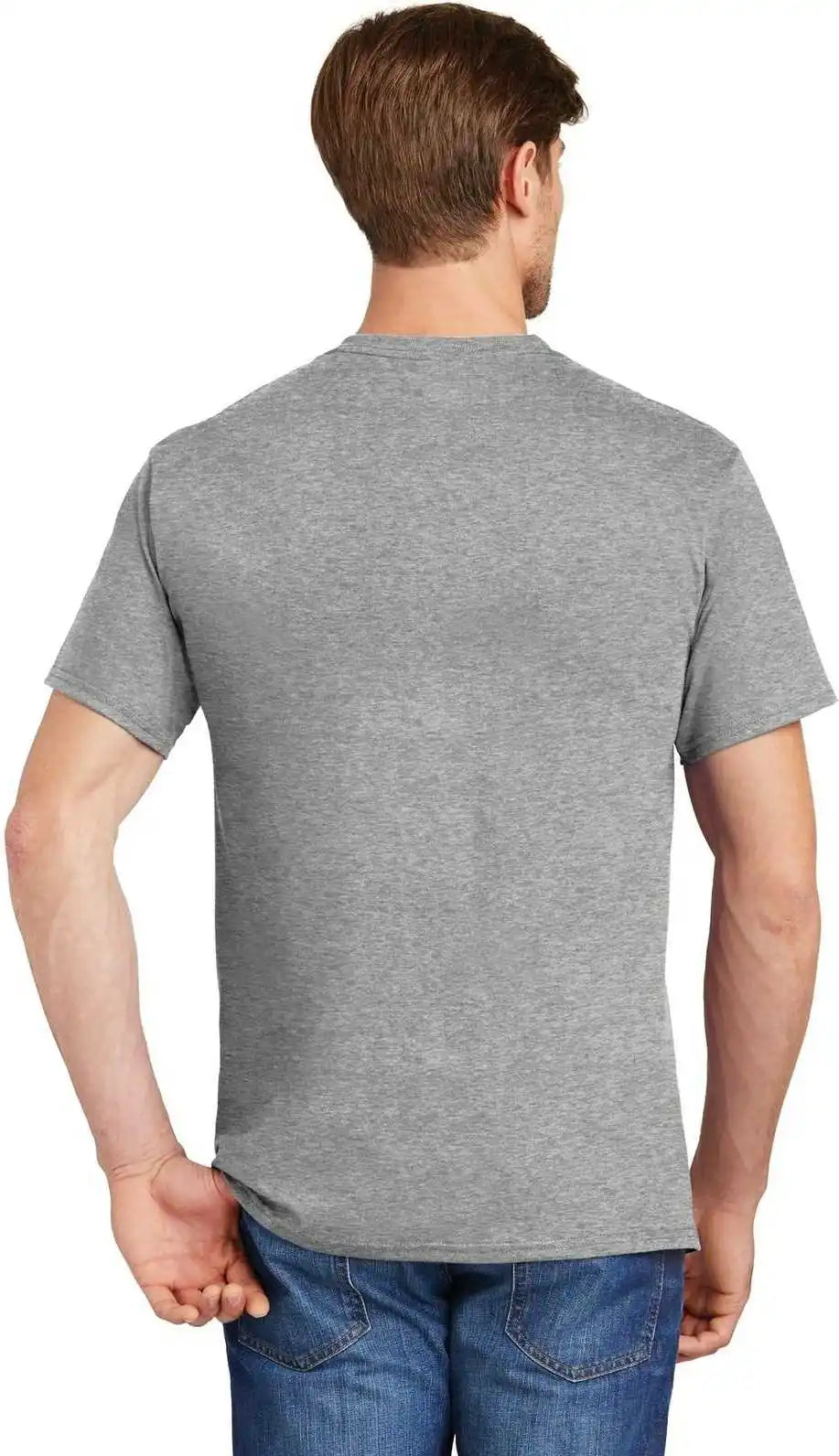 Hanes 5590 Tagless 100% Cotton t Shirt with Pocket Light Steel