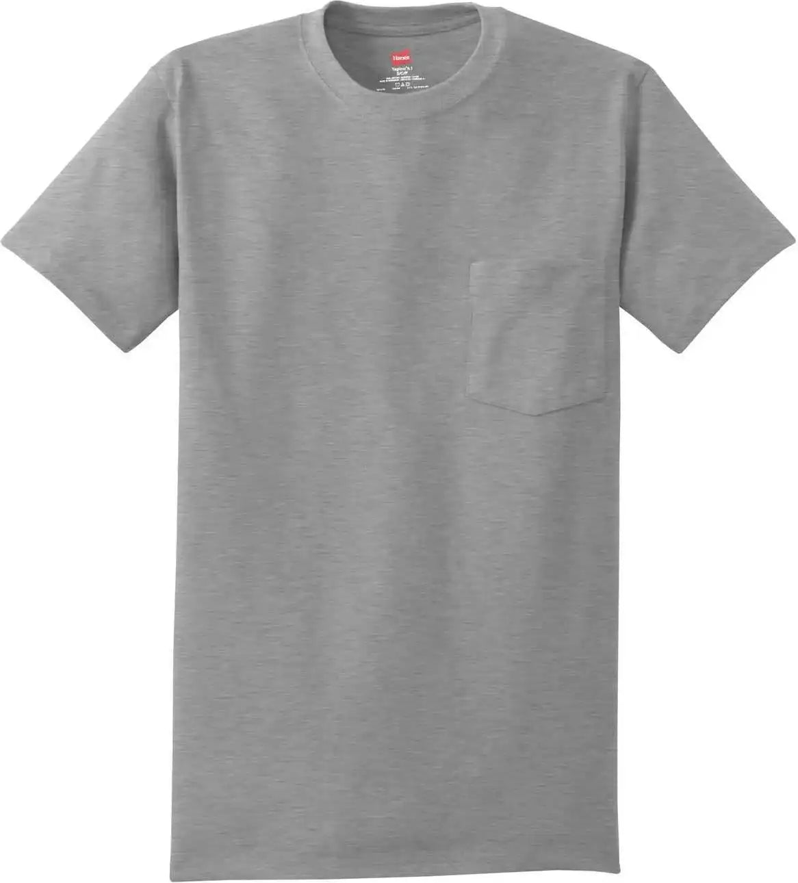Hanes 5590 Tagless 100% Cotton t Shirt with Pocket Light Steel