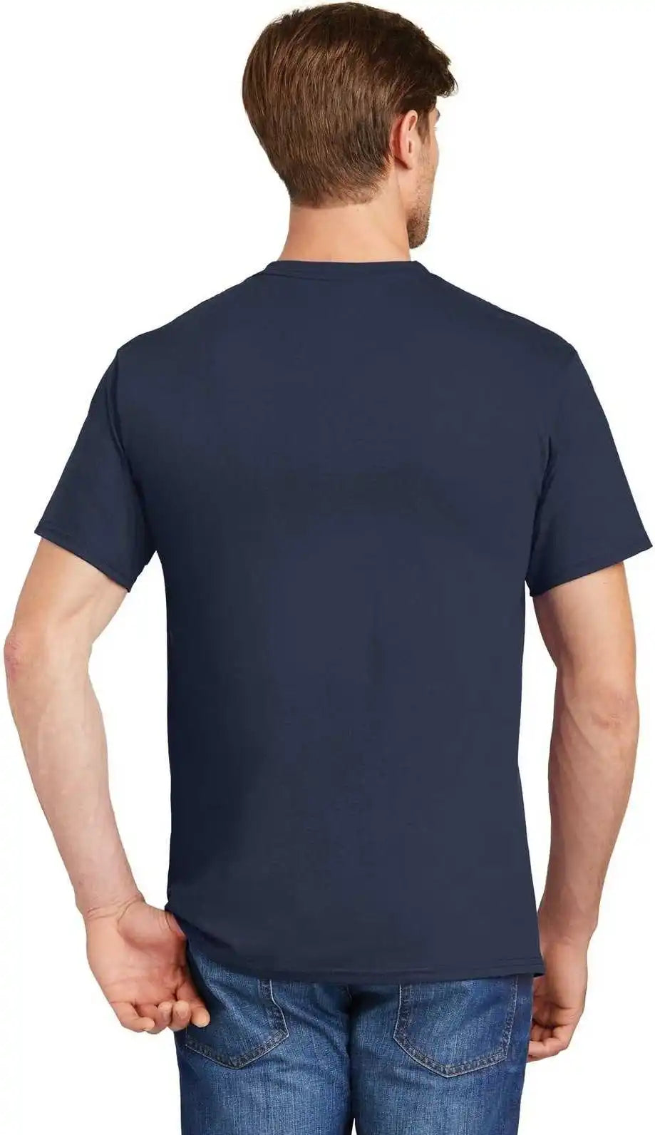 Hanes 5590 Tagless 100% Cotton t Shirt with Pocket Navy