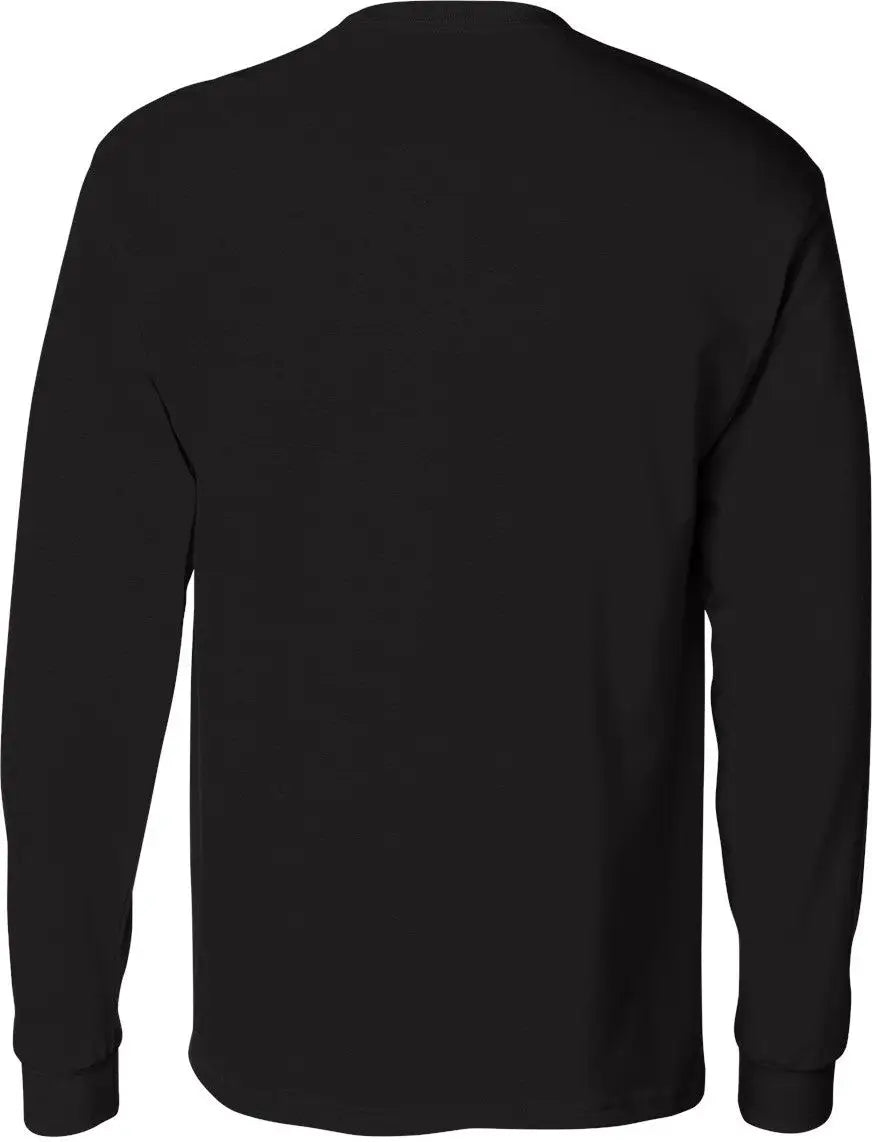 Hanes 5596 Authentic Long Sleeve Pocket T-shirt - Black