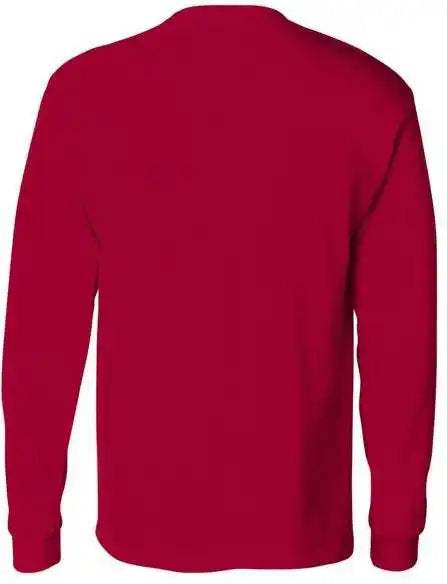 Hanes 5596 Authentic Long Sleeve Pocket T-shirt - Deep Red