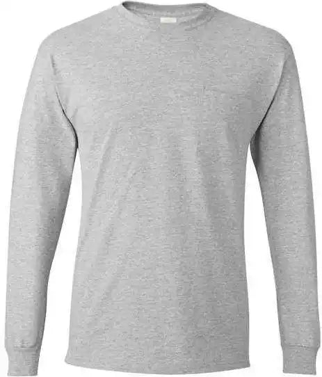 Hanes 5596 Authentic Long Sleeve Pocket T-shirt - Light Steel